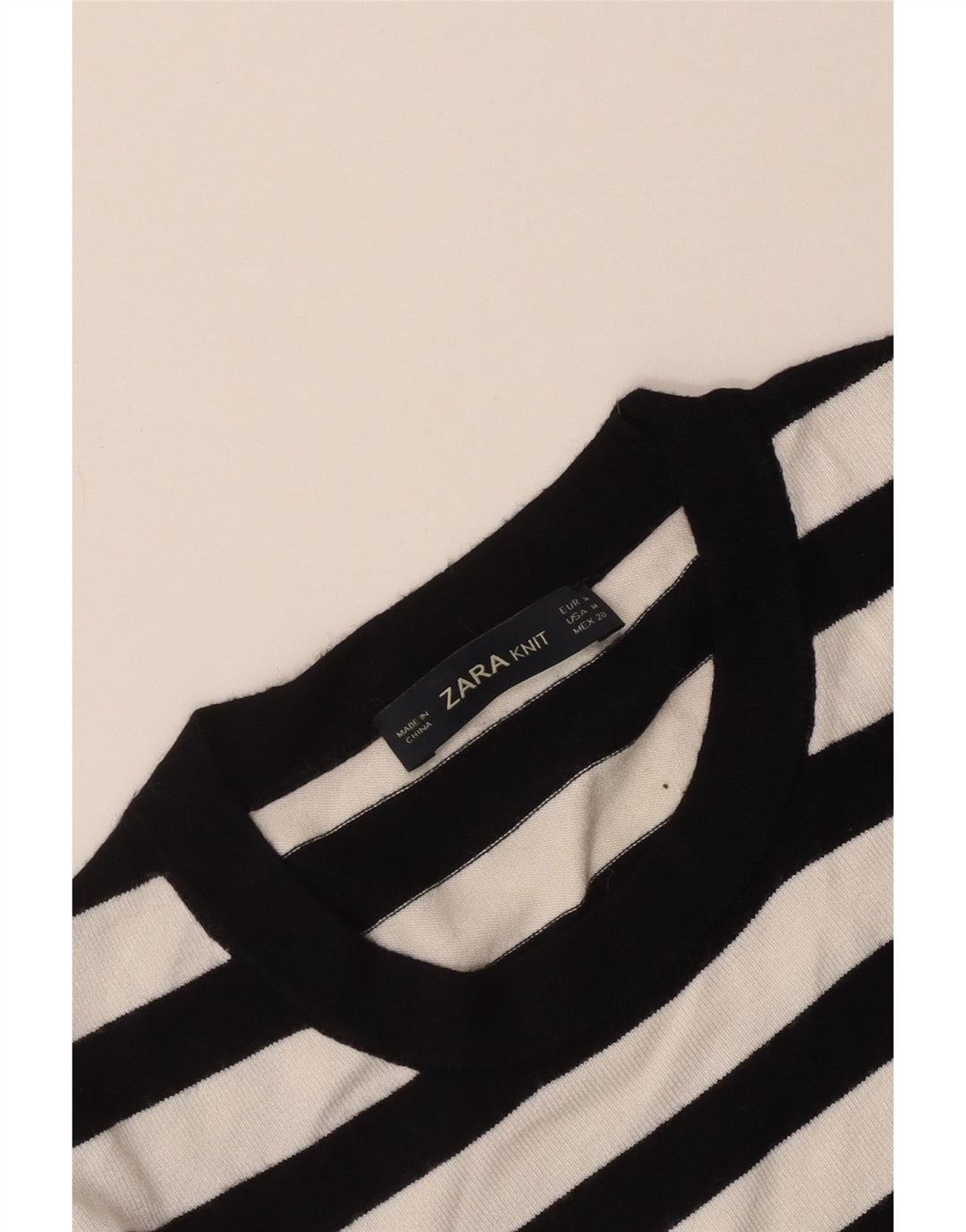 Pulover pentru damă Zara, cu gât turnut, cu dungi negre medii, UK 12