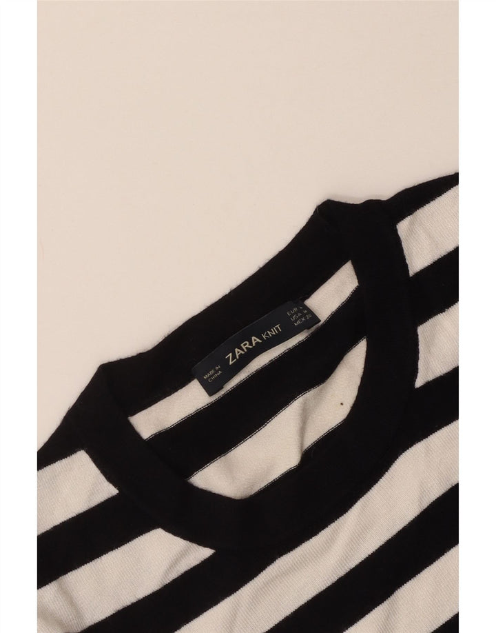 Pulover pentru damă Zara, cu gât turnut, cu dungi negre medii, UK 12