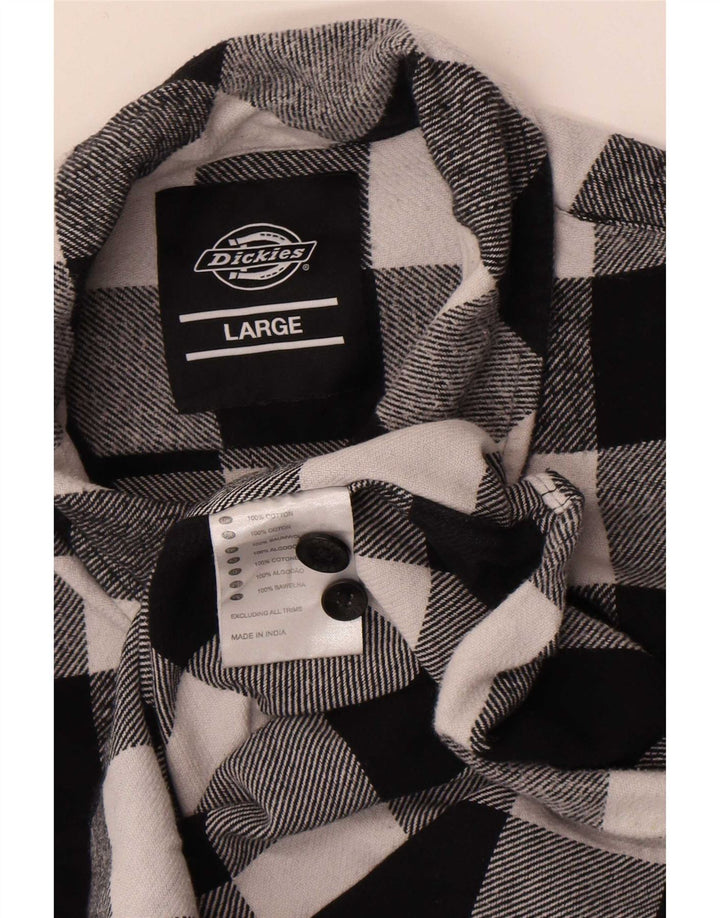 Cămașă de flanel pentru bărbați Dickies, mare, neagră, din bumbac