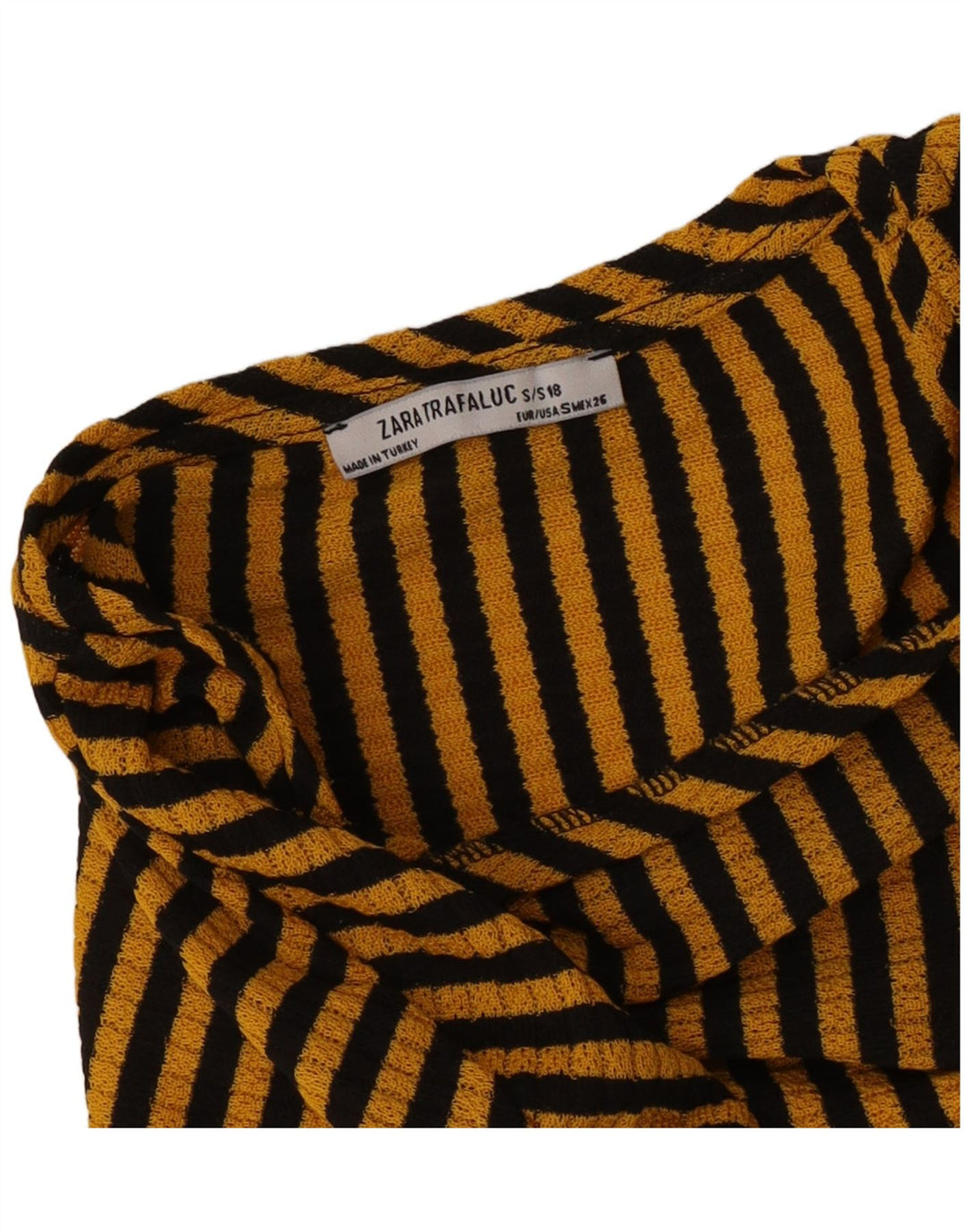 Top Bluză Crop pentru Damă Zara UK 10 Mici galbene cu dungi