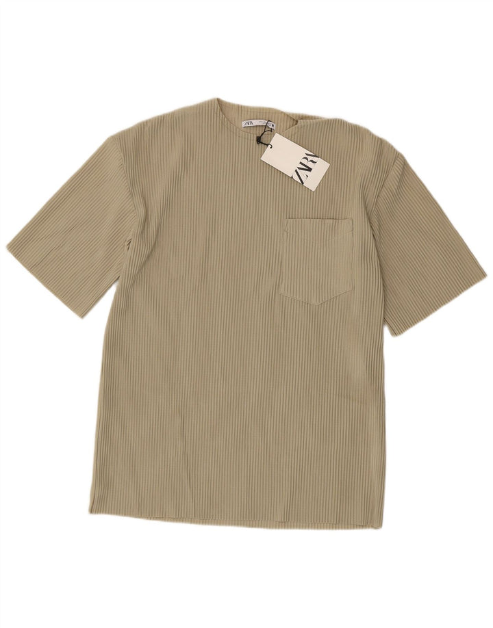 Tricou pentru bărbați Zara Top Mic Bej Poliester