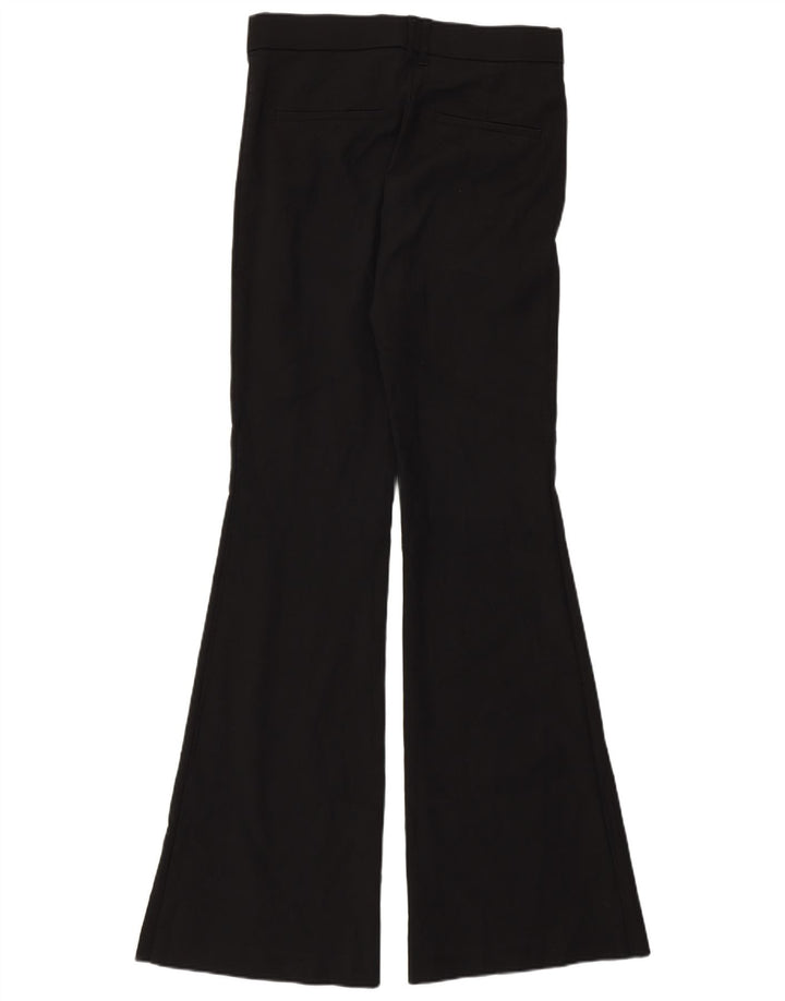 Pantaloni de damă Zara Casual Flare Mediu L28 L33 Bumbac Negru