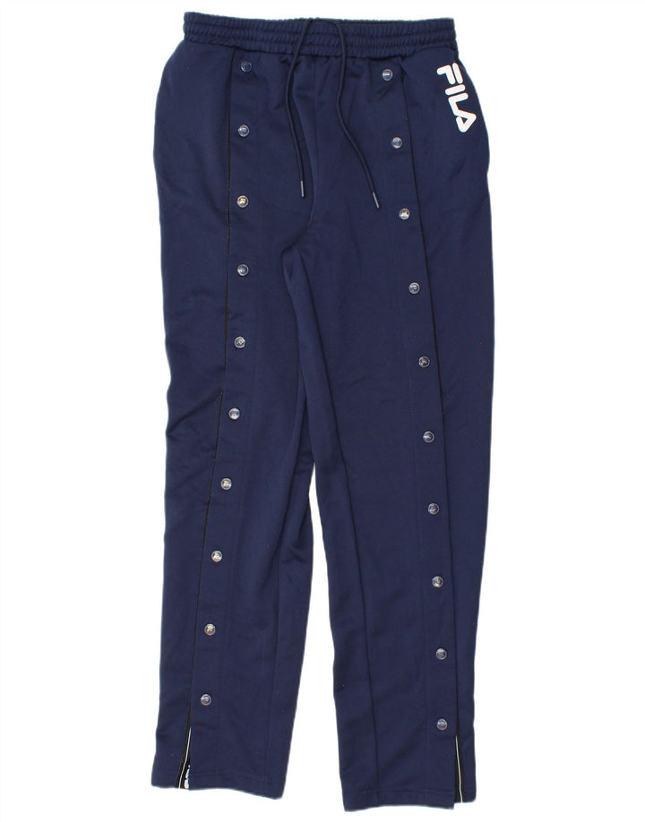 FILA Mens Graphic Tracksuit Trousers Medium Navy Blue Polyester