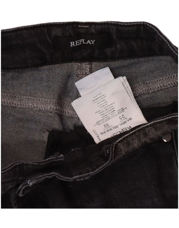 Replay blugi super skinny pentru femei W25 L32 bumbac gri