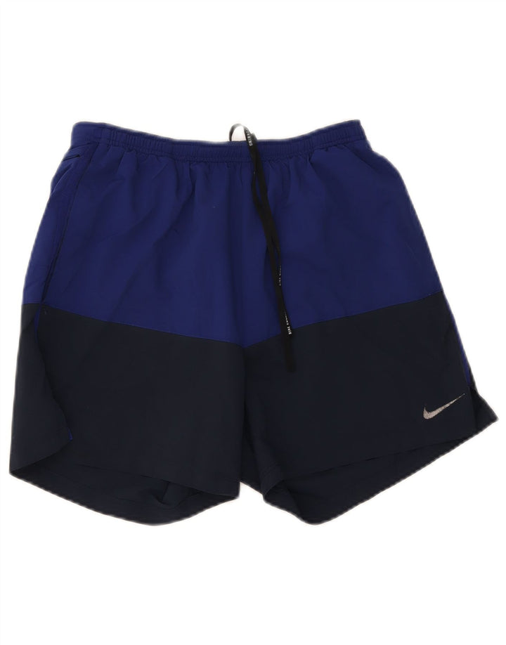 Pantaloni scurți sport Nike Dri Fit pentru bărbați, medii, albastru, poliester color bloc