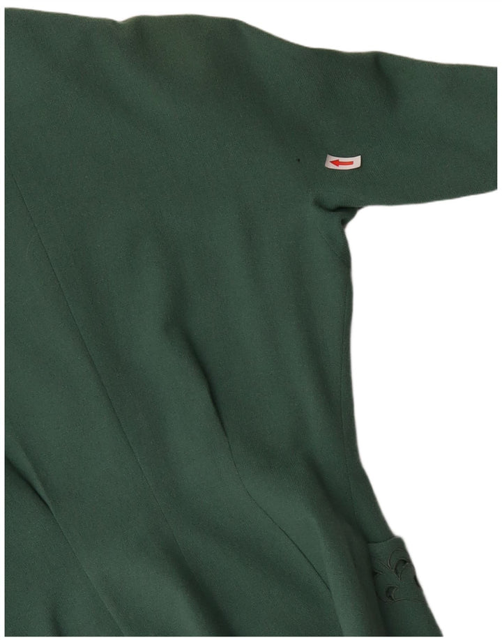 Jachetă Blazer Vintage pentru femei cu 3 nasturi UK 12 Medium Green Paisley