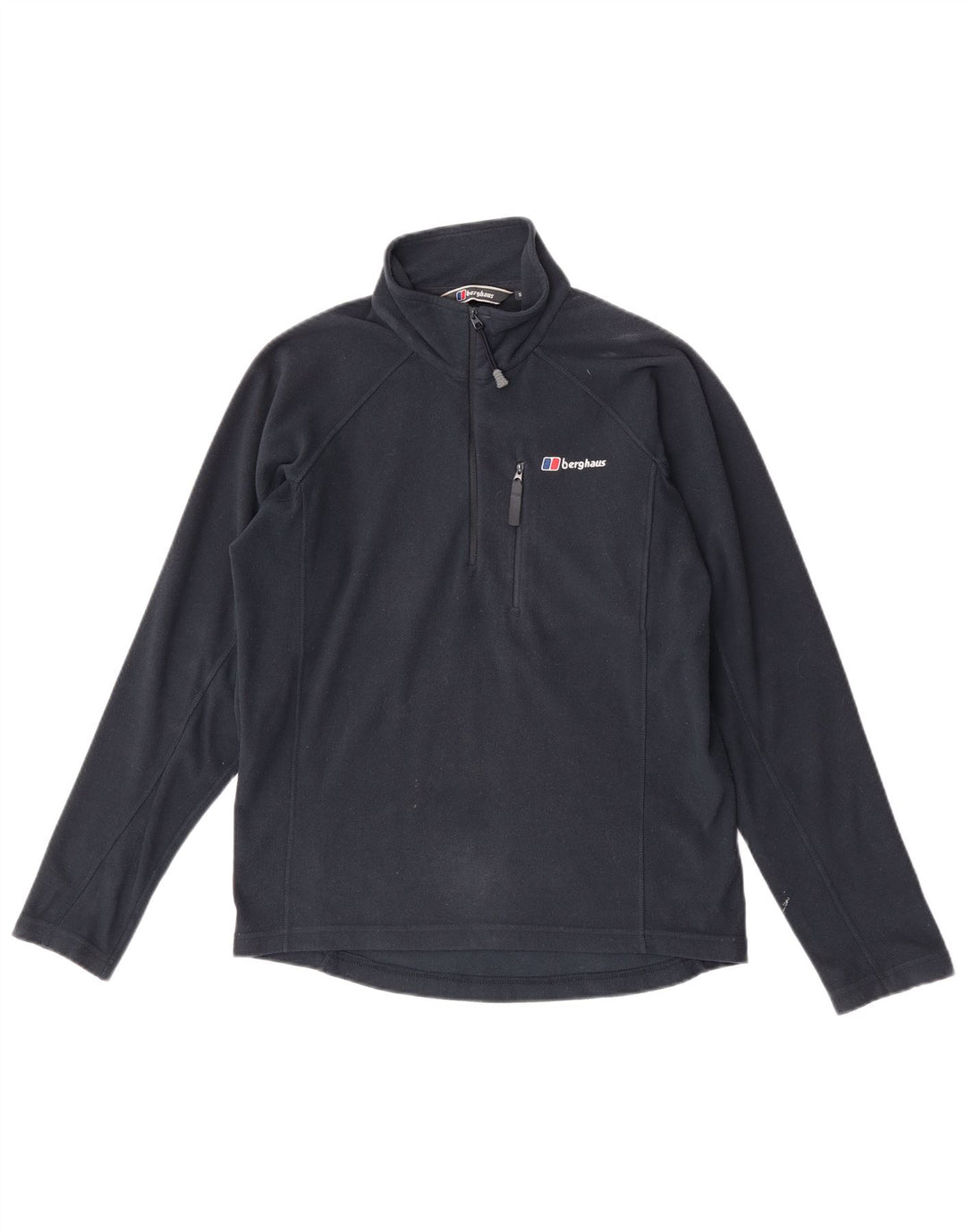 Jumper pentru bărbați Berghaus, cu fermoar și gât, din lână, poliester, albastru mic