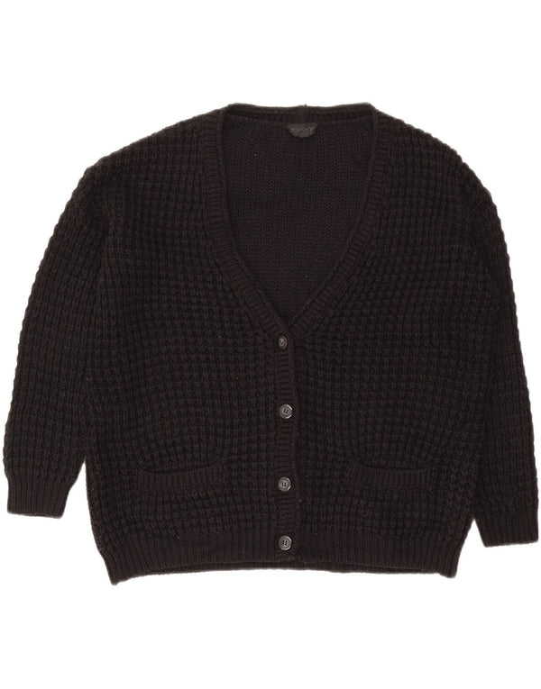 Topshop Pulover cardigan supradimensionat pentru femei UK 8 Small Black Acrylic