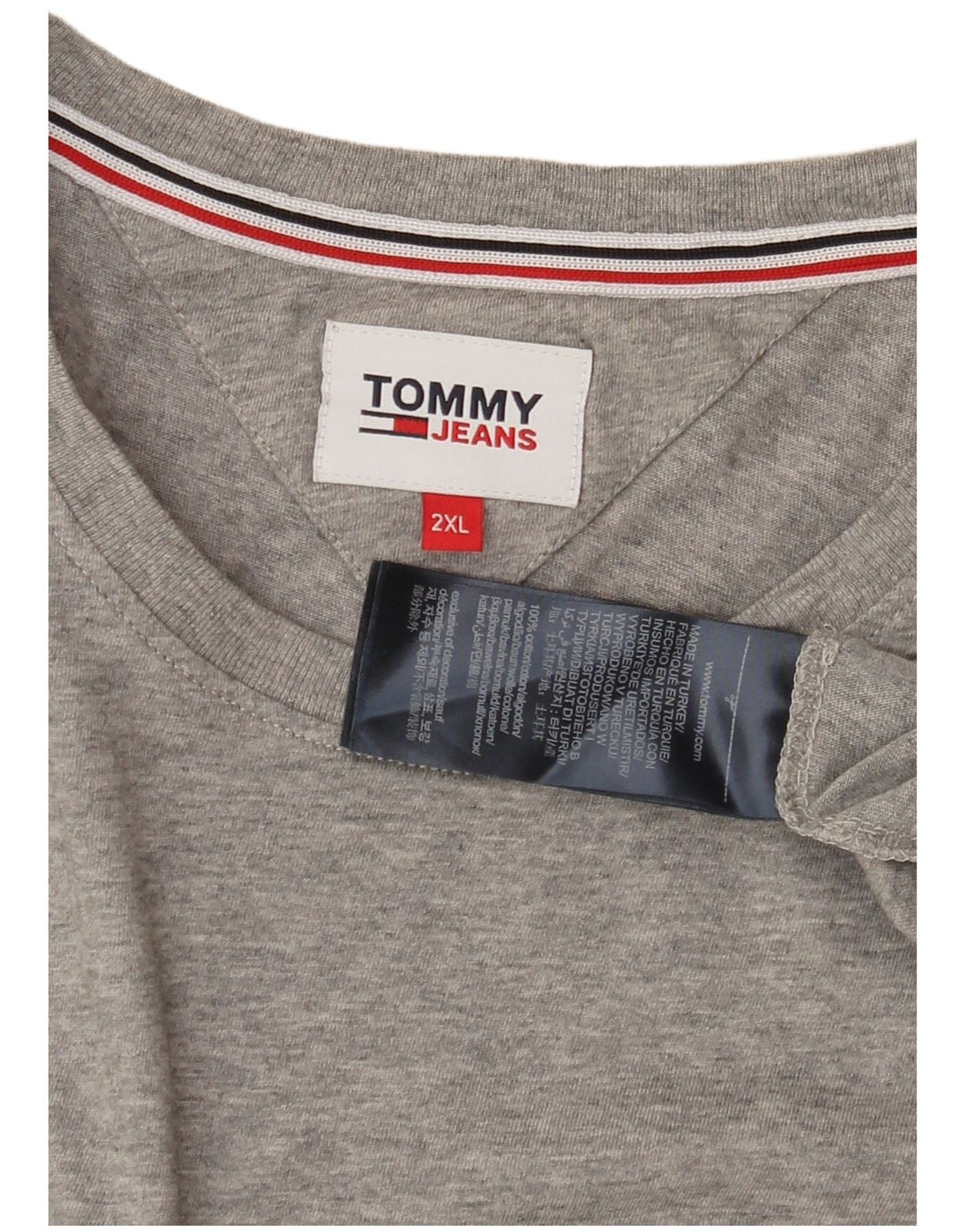 TOMMY HILFIGER Tricou pentru femei Top UK 20 2XL Bumbac gri