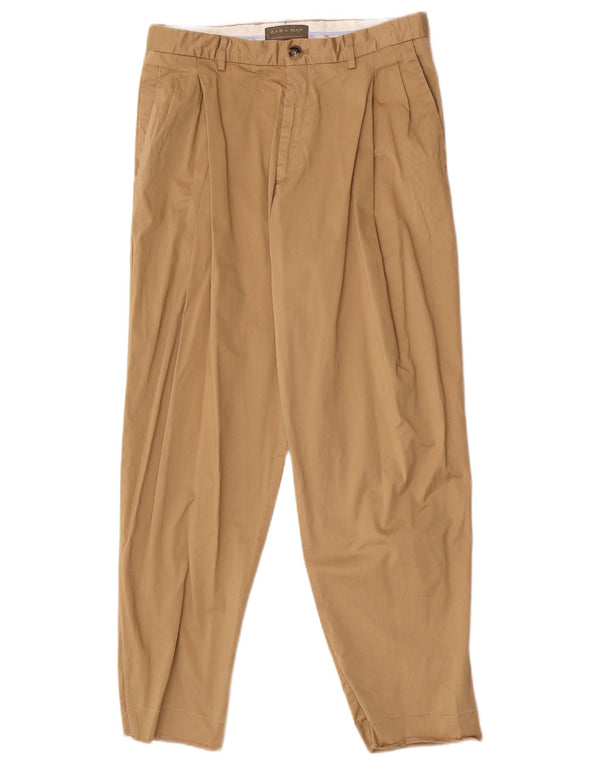 Pantaloni chino pentru bărbați Zara EU 38 Mici L30 L27 Bej Bumbac