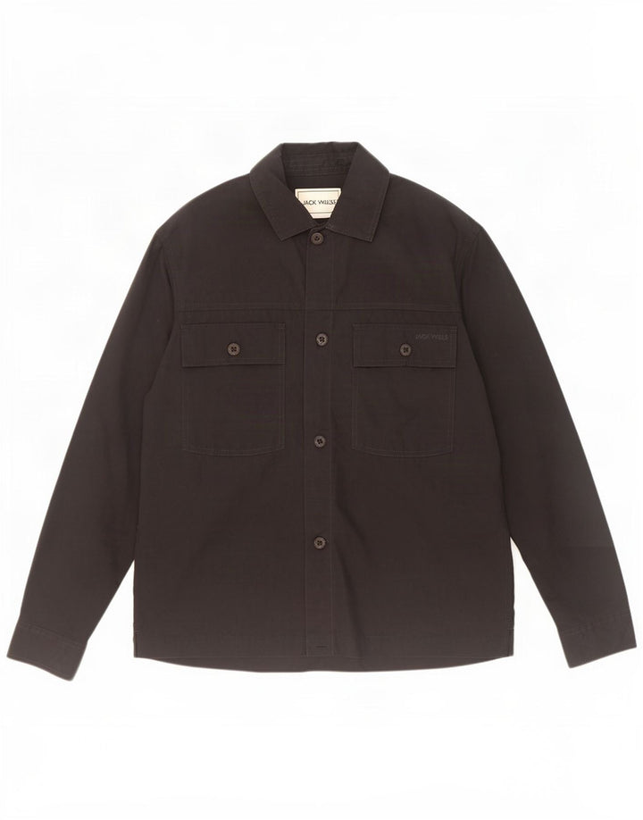 Cămașă Jack Wills pentru bărbați, bumbac negru mic