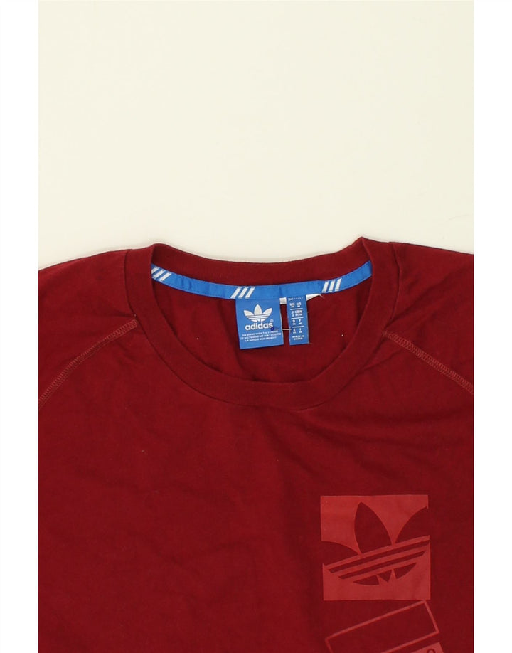ADIDAS Mens Graphic T-Shirt Top Medium Red Vintage Adidas and Second-Hand Adidas from Messina Hembry 
