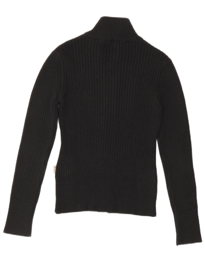 Pulover cardigan cu fermoar complet pentru femei Sergio Tacchini UK 10 Mic Negru
