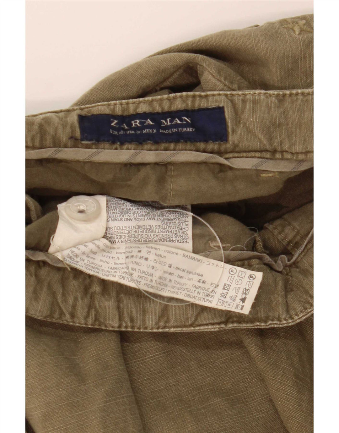 Pantaloni scurți chino pentru bărbați Zara EU 40 Medium W31 Kaki Bumbac