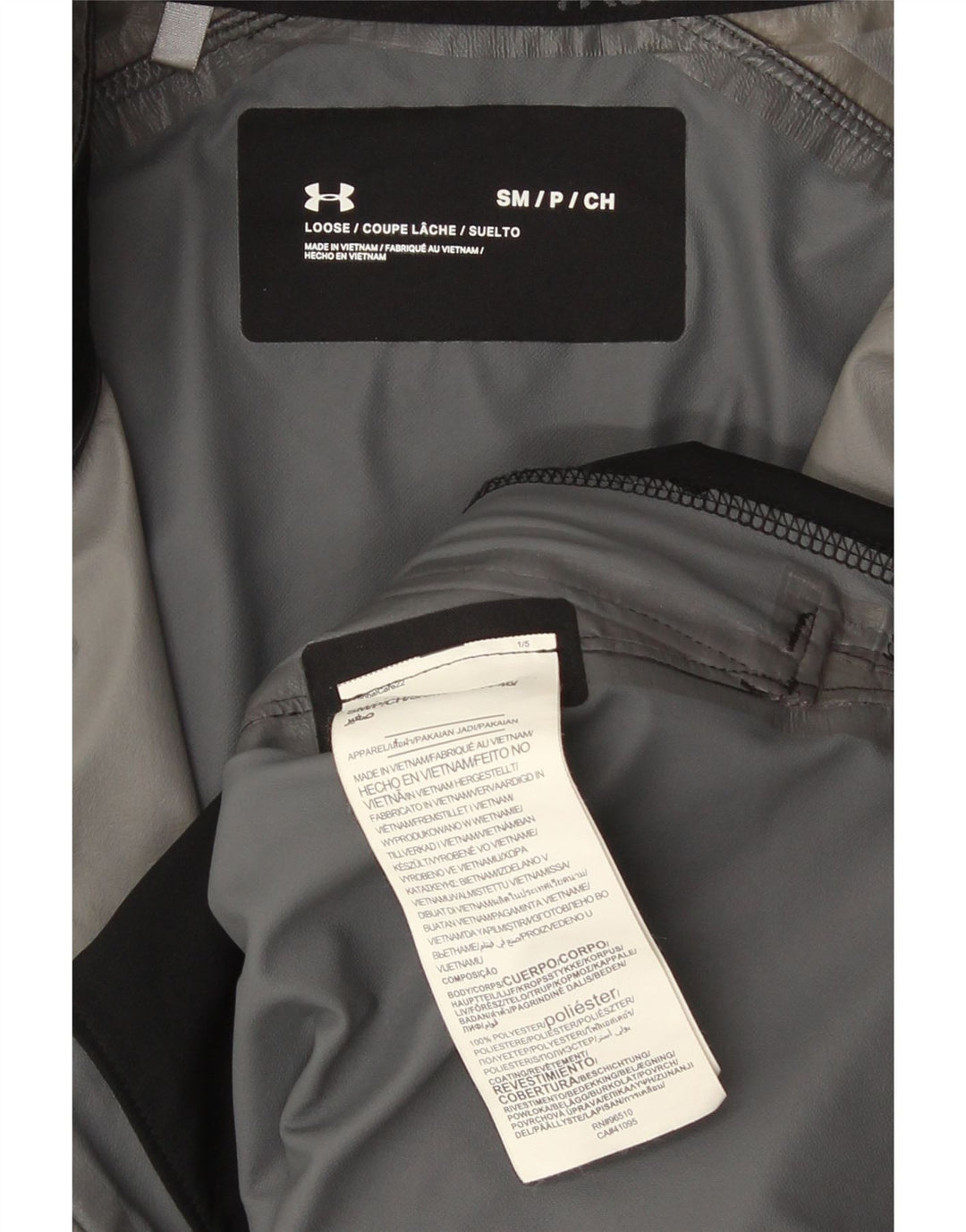 Jachetă de top pentru trening Under Armour pentru bărbați, poliester mic negru cu dungi