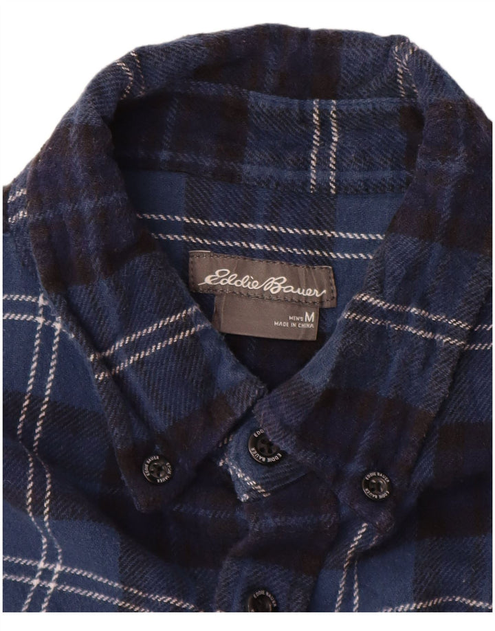 Cămașă de flanel pentru bărbați Eddie Bauer, bumbac cu carouri, albastru bleumarin mediu