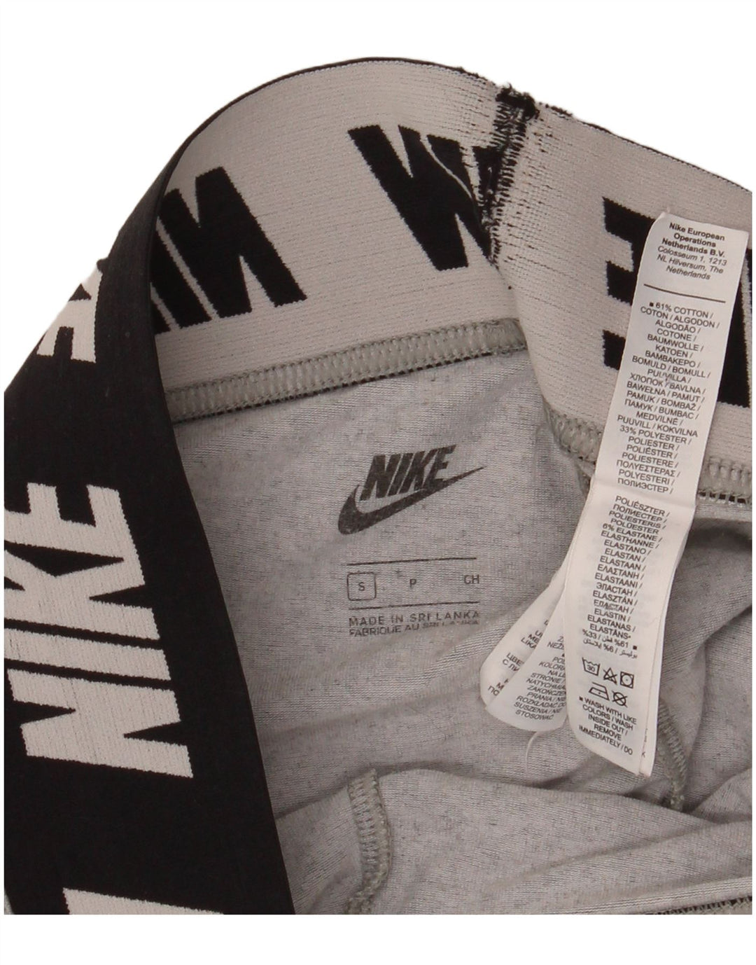 Leggings grafic Nike pentru femei UK 10, bumbac gri mic