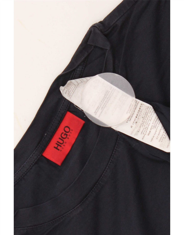 Tricou pentru bărbați Hugo Boss Top mediu din bumbac bleumarin