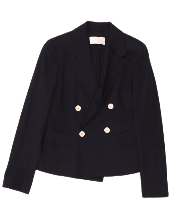 Jachetă Blazer pentru femei Hugo Boss cu două piepturi UK 6 XS Bumbac bleumarin