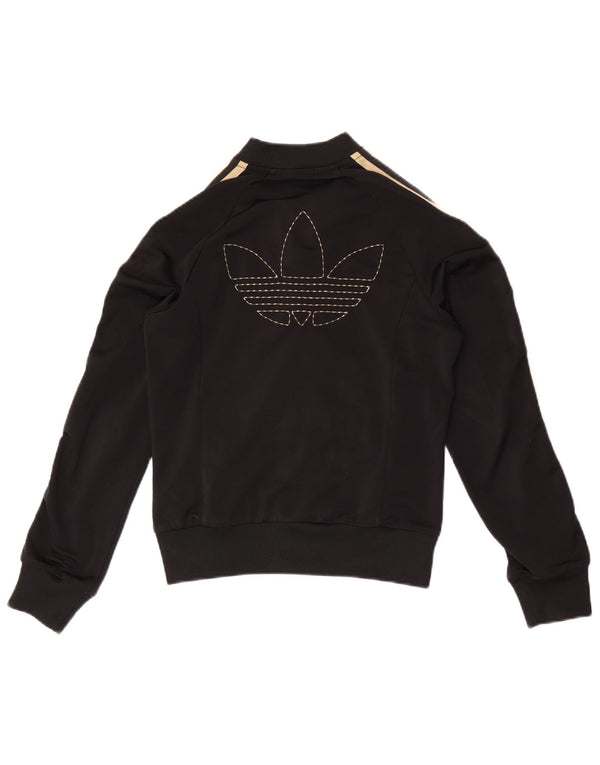 Jachetă de top pentru trening grafic Adidas pentru femei EU 34 XS poliester negru
