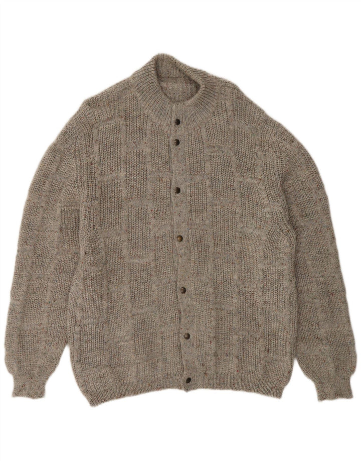 Cardigan Vintage pentru bărbați, mare, gri cu pete