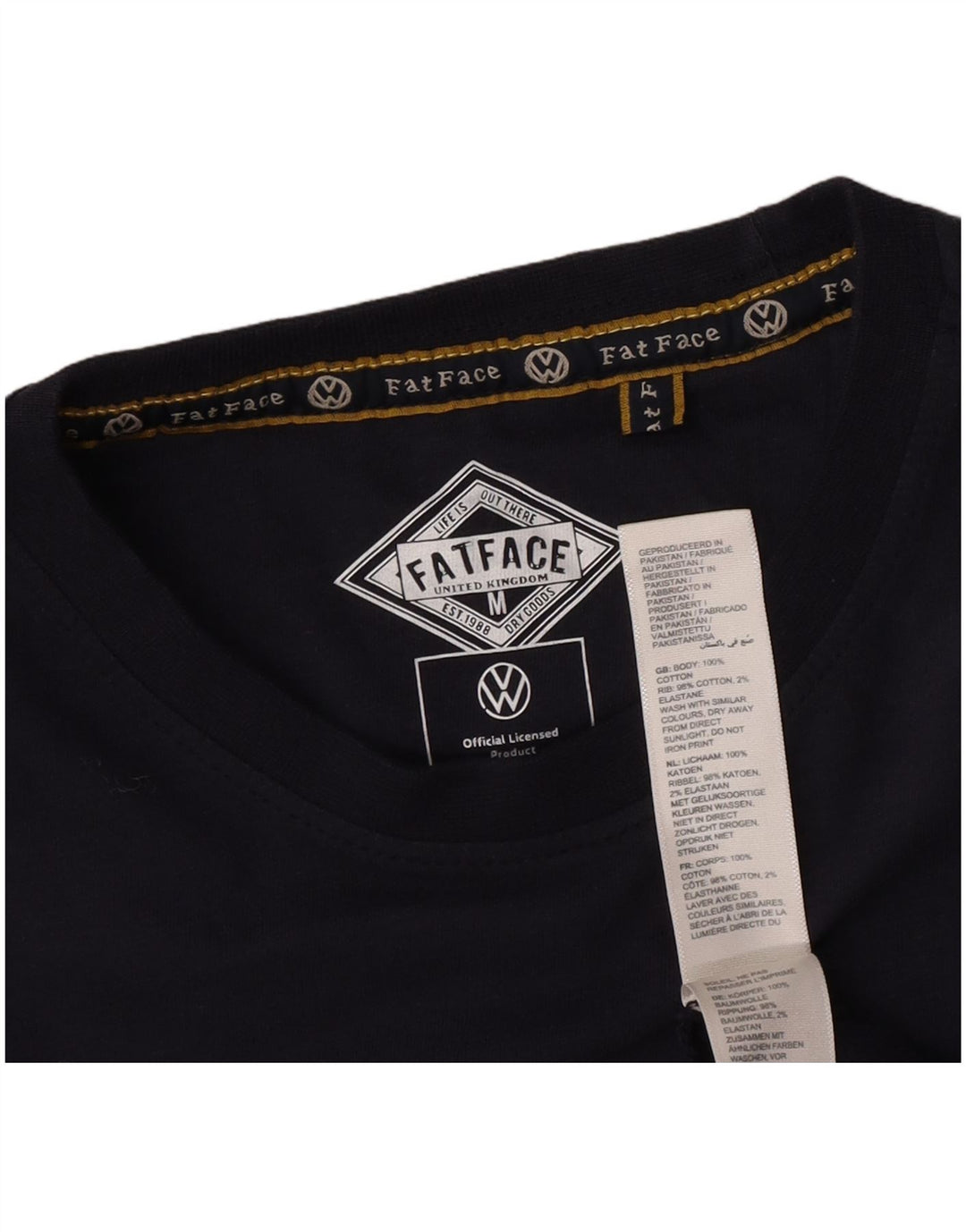 Tricou cu grafică pentru bărbați Fat Face Top mediu din bumbac bleumarin