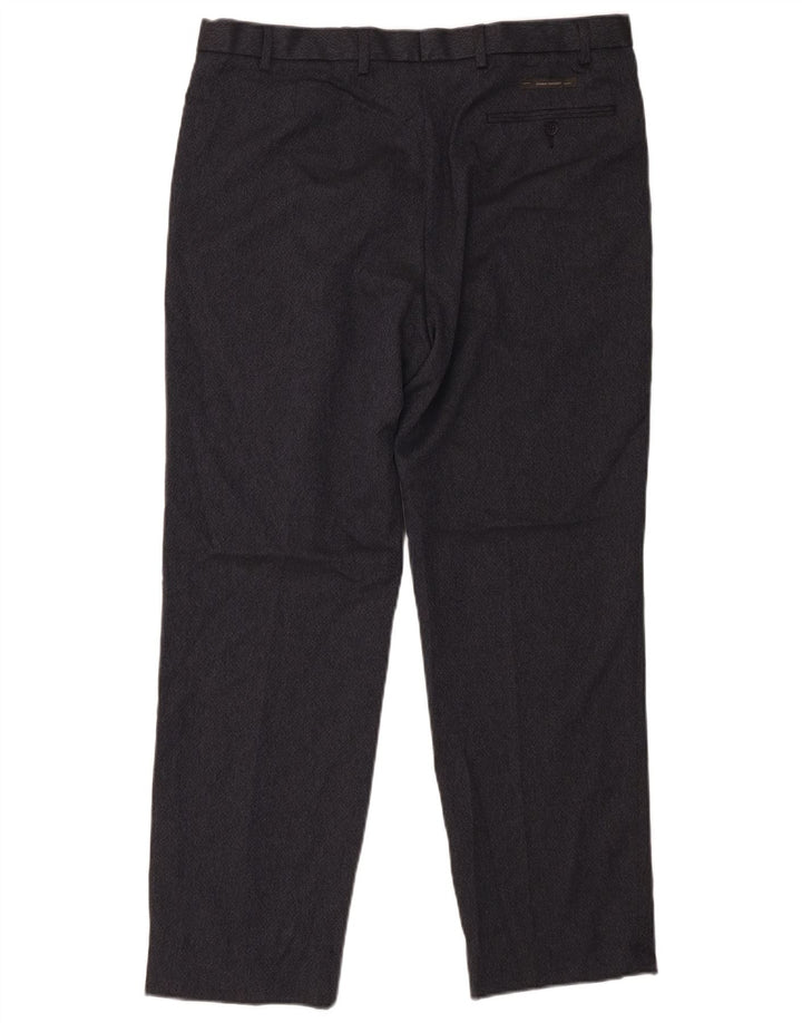 MARKS & SPENCER Mens Regular Fit Suit Trousers W38 L33 Navy Blue Polyester