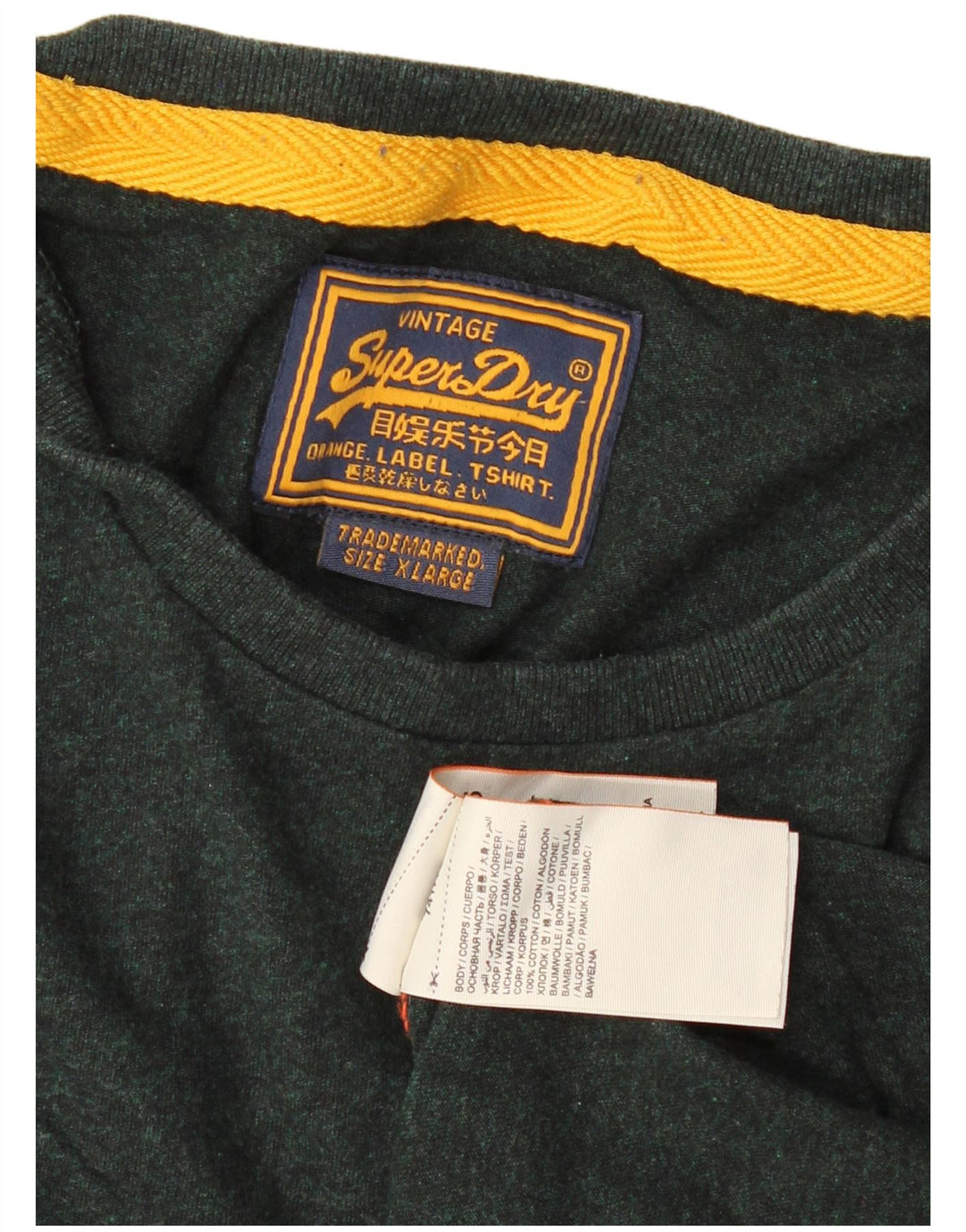 Tricou Superdry Bărbați Top XL Verde Bumbac