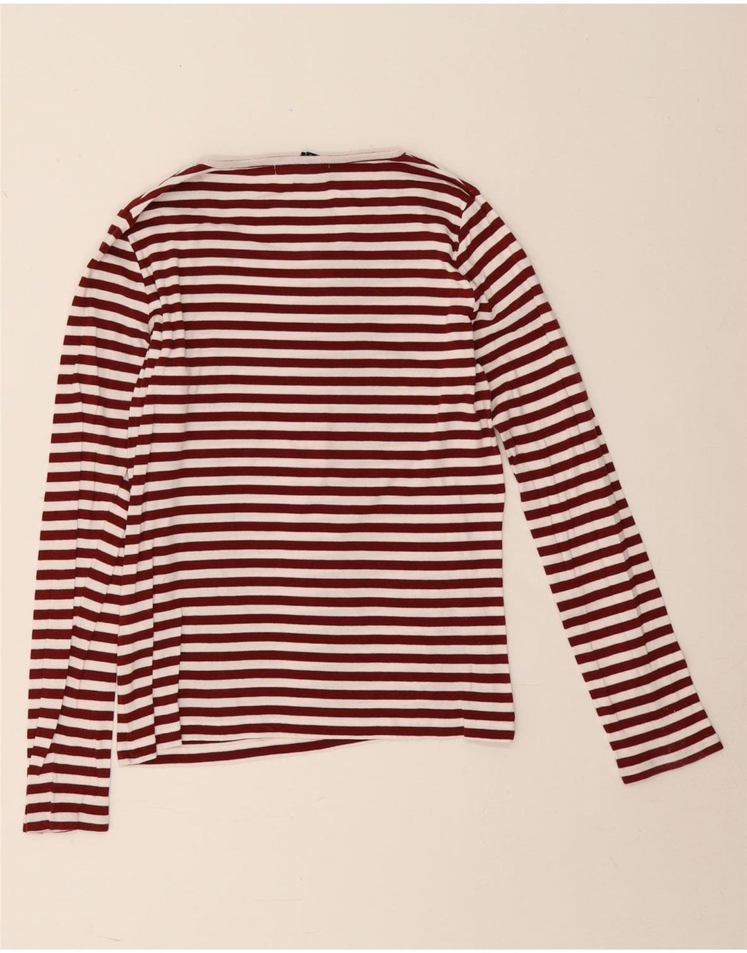 Top pentru femei Gant cu mânecă lungă UK 12 Medium Burgundy cu dungi