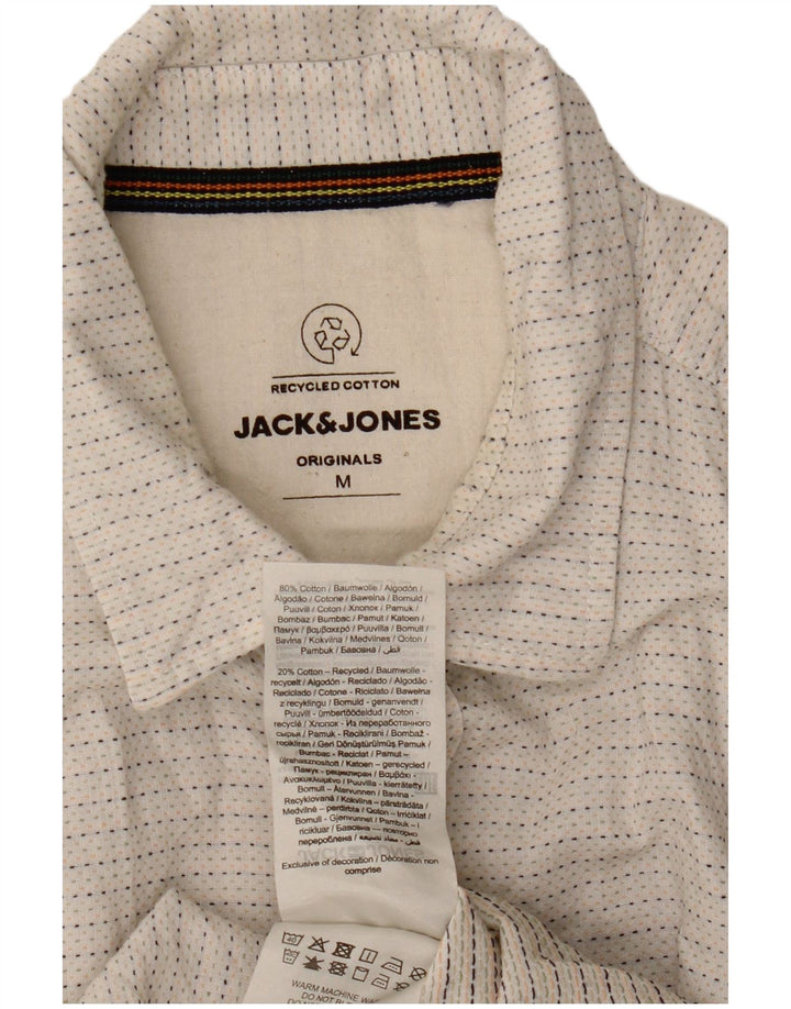 Cămașă Jack & Jones pentru bărbați cu mânecă scurtă, bumbac cu pete alb, mediu