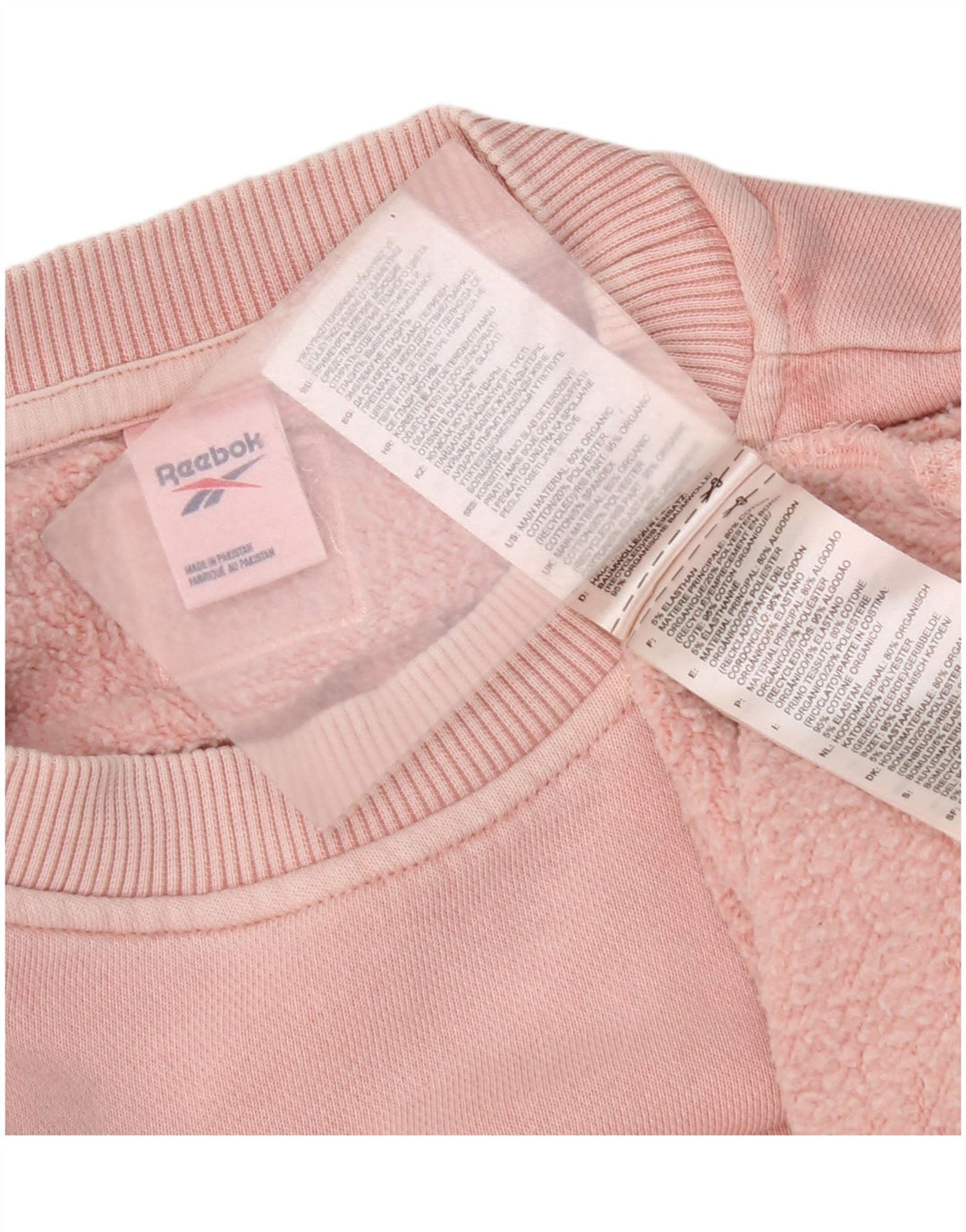 Pulover pentru femei Crop Oversized Reebok UK 14 Bumbac roz mediu
