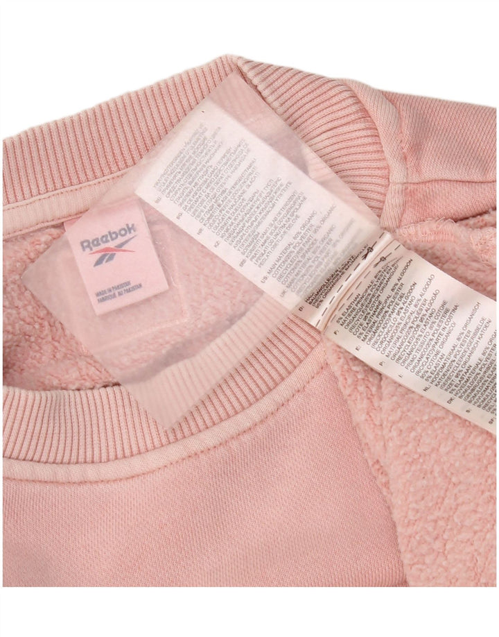 Pulover pentru femei Crop Oversized Reebok UK 14 Bumbac roz mediu