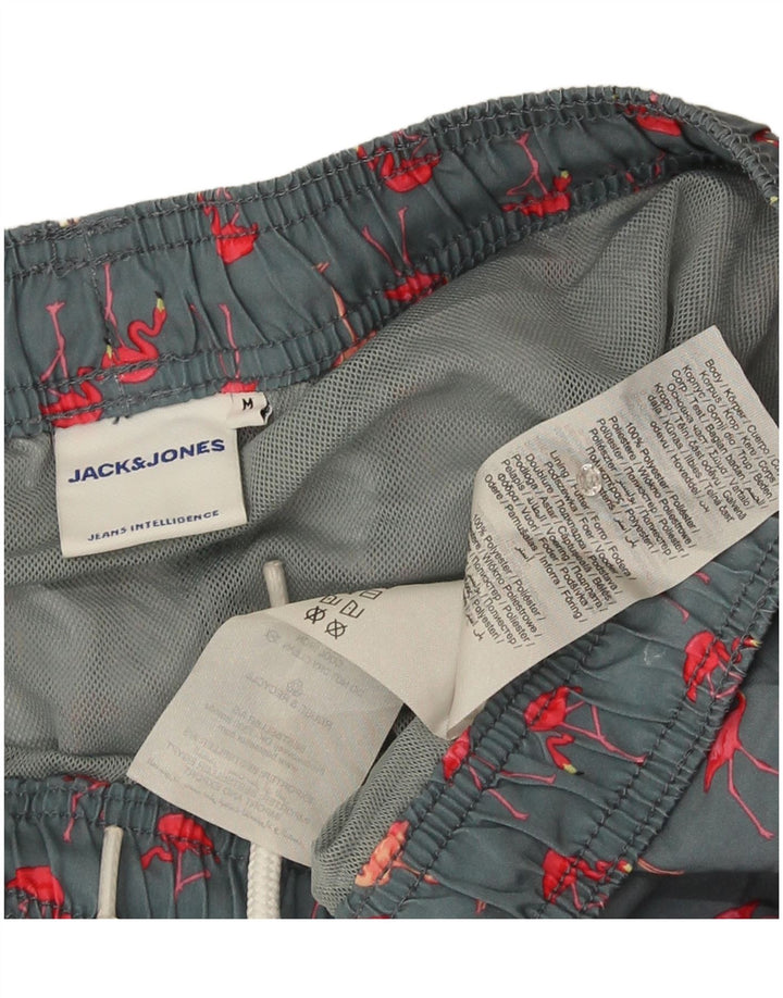 Pantaloni scurți de înot cu grafică Jack & Jones pentru bărbați, poliester, gri mediu