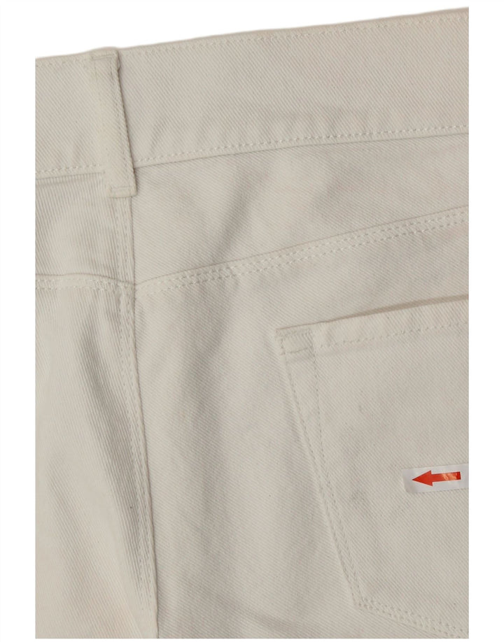 Pantaloni caldi din denim pentru femei Benetton W32 Large Off White