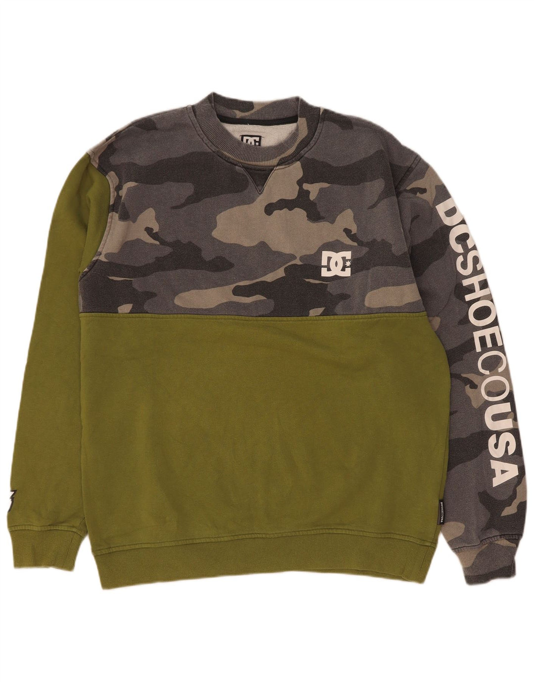 Hanorac grafic pentru bărbați DC Pulover mare, verde, camuflaj, bumbac