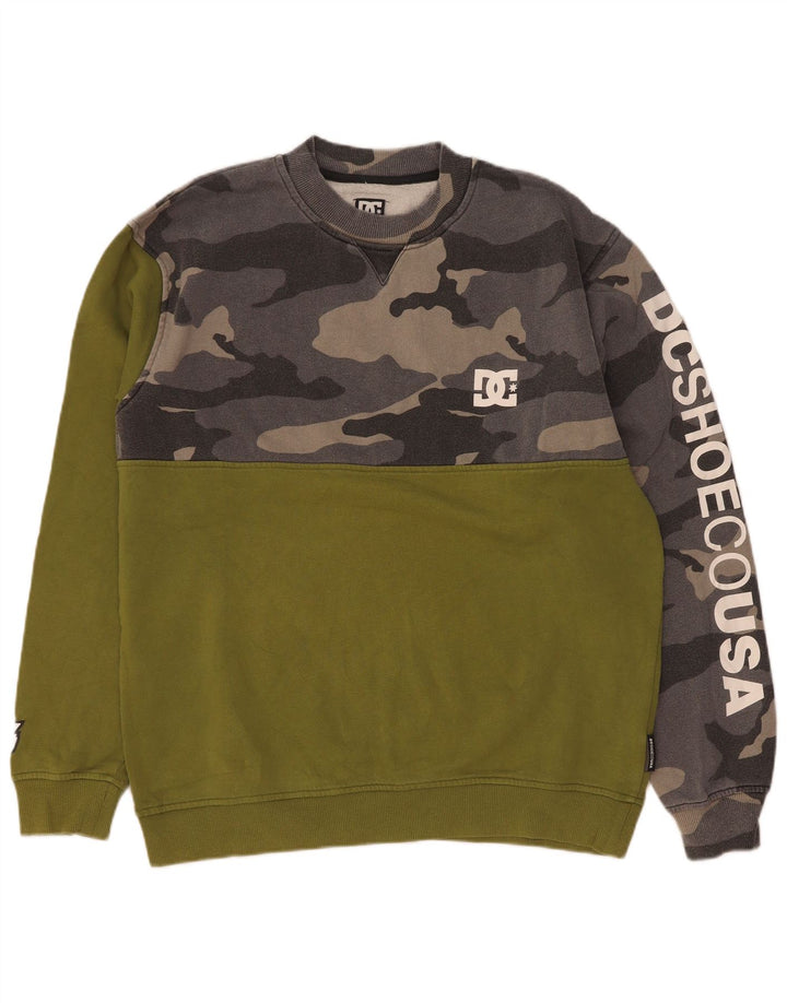 Hanorac grafic pentru bărbați DC Pulover mare, verde, camuflaj, bumbac