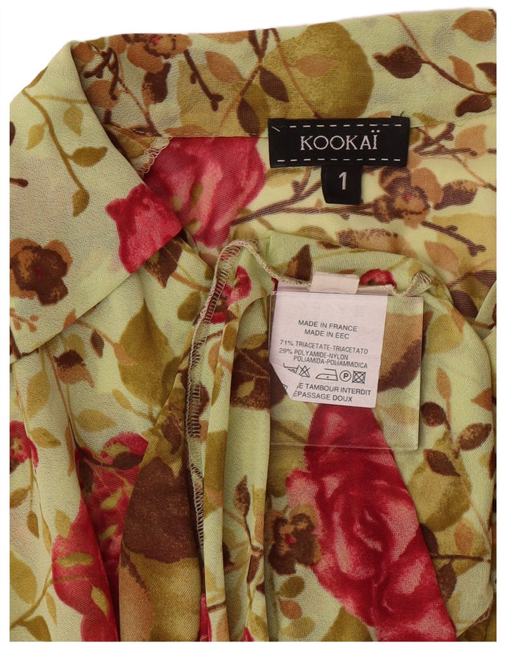 Rochie cămașă cu mânecă lungă pentru femei Kookai Mărimea 1 Mic Verde Floral Boem