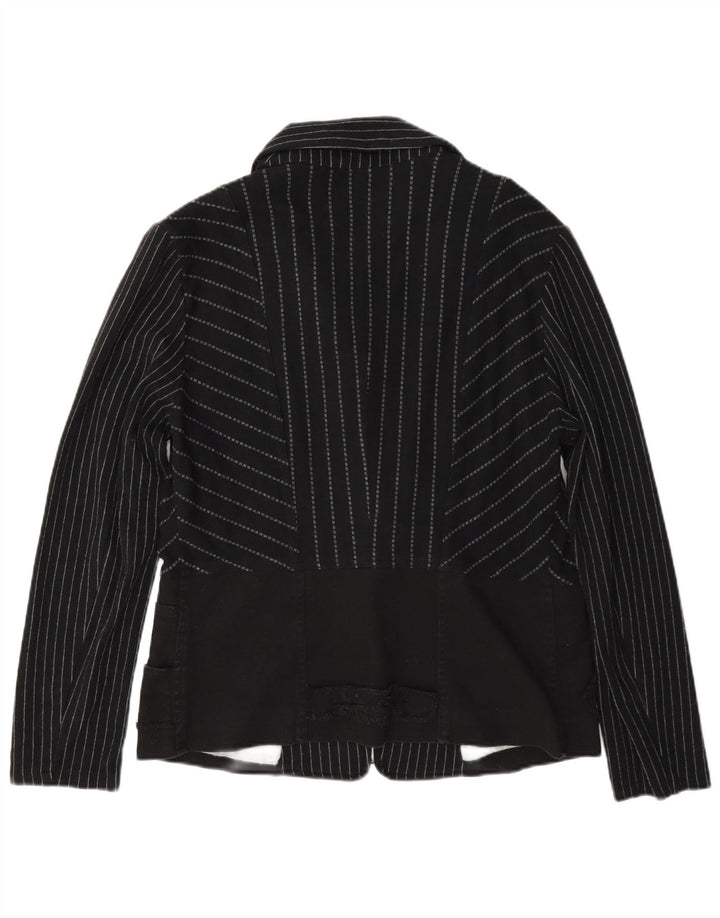 Jachetă Desigual pentru femei cu 1 nasture EU 44 XL, viscoză cu dungi gri