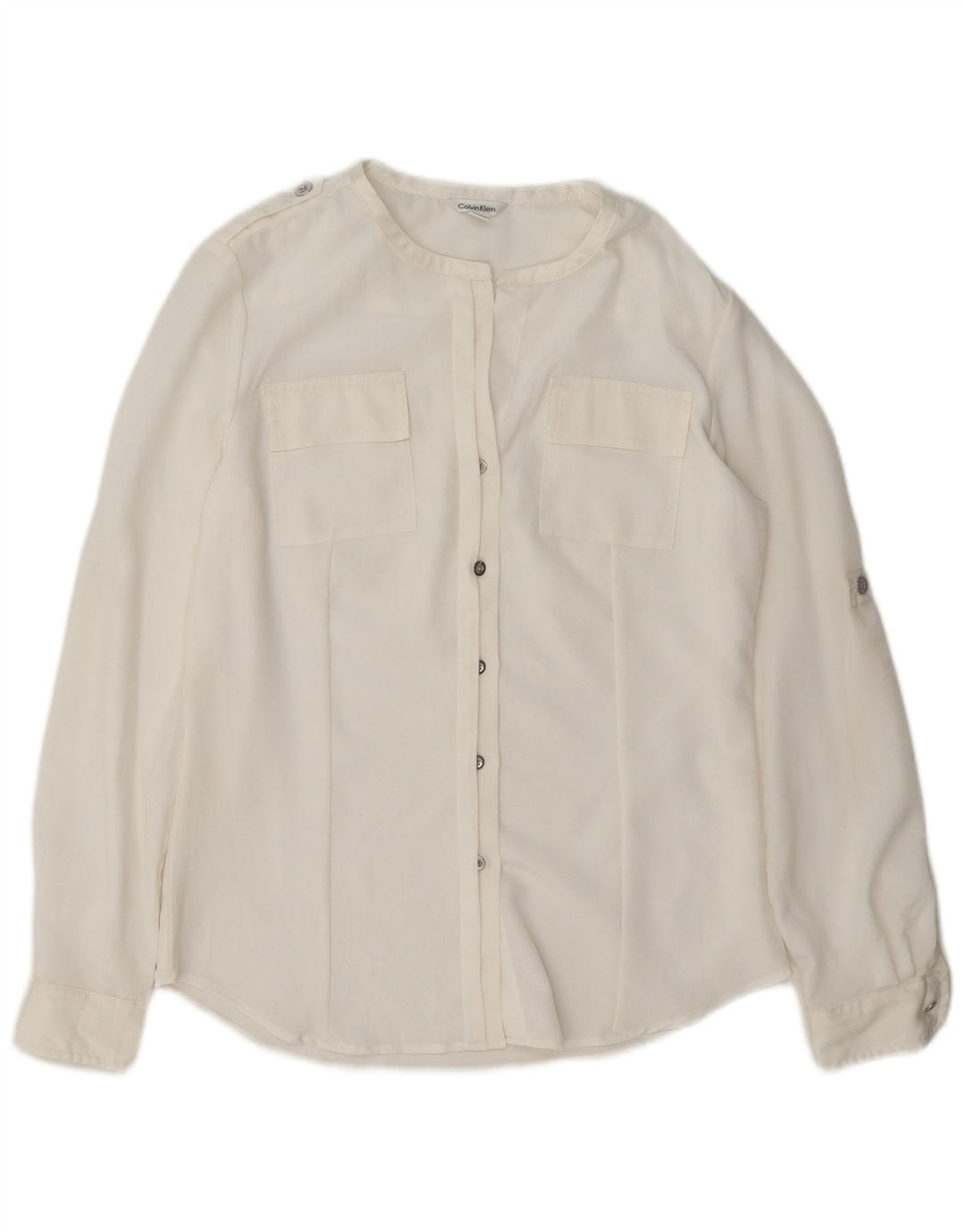 Cămașă militară Calvin Klein pentru femei UK 10 Small White