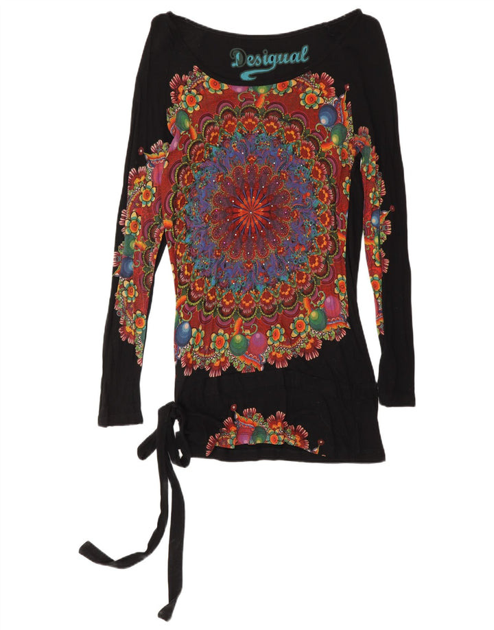 Top cu tunică cu mânecă lungă pentru femei Desigual UK 12 Medium Black