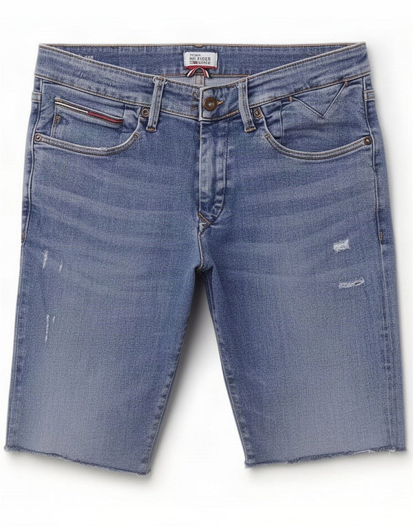 Tommy Hilfiger Mens Scanton Distressed Denim Shorts Medium W33 Blue