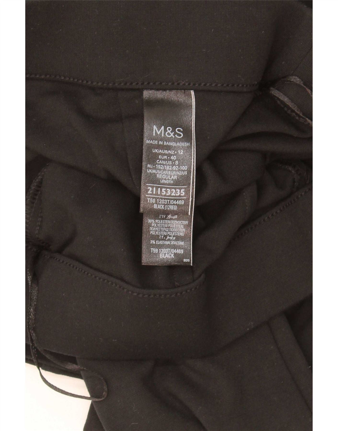 Marks & Spencer Pantaloni casual Bootcut pentru femei UK 12 Medium W30 L29 Negru