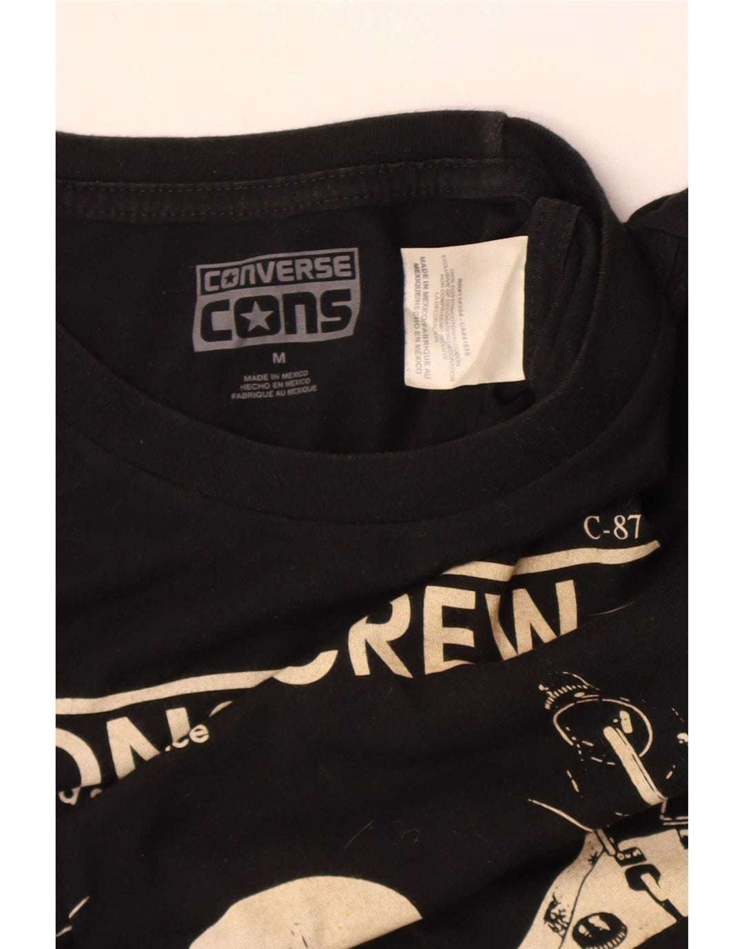Tricou Converse Regular Graphic Top Mediu Negru Bumbac Music