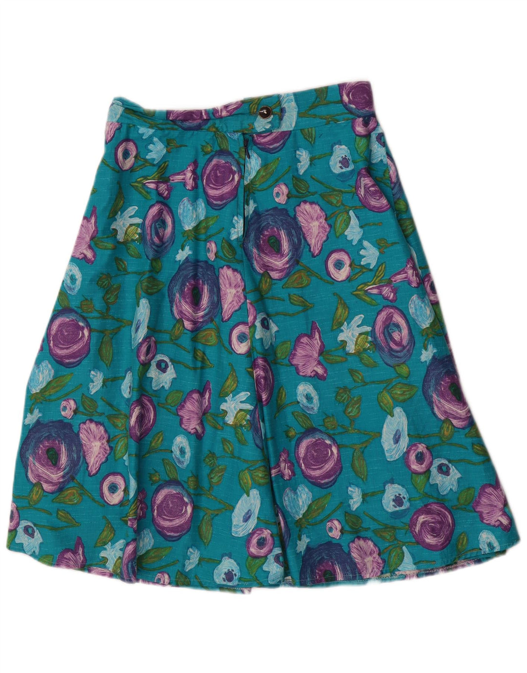 Fusta A-Line pentru femei VINTAGE W28 Medium Blue Floral
