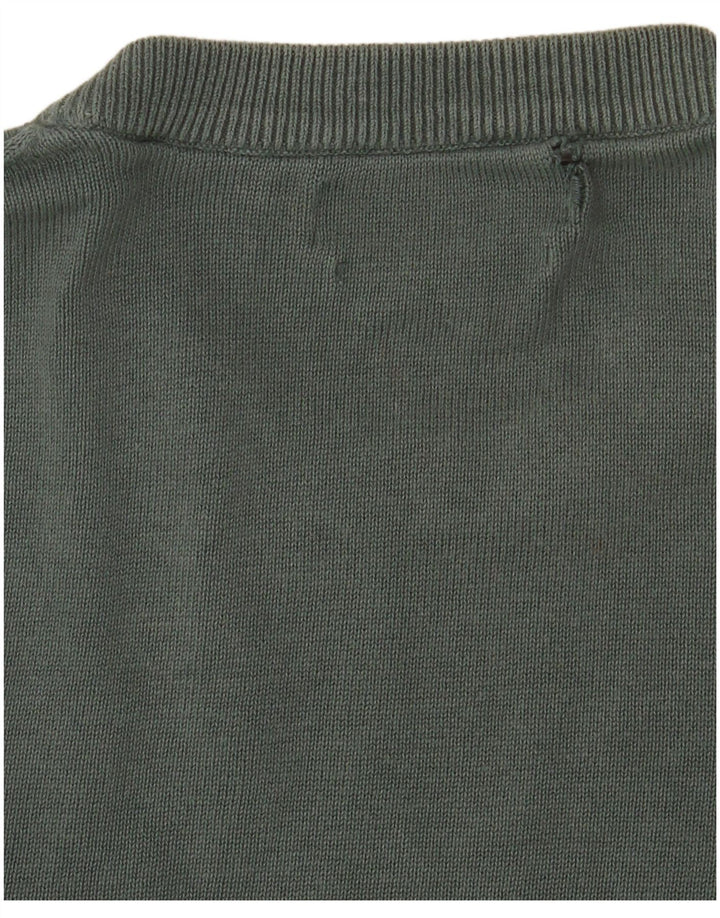 Pulover pentru bărbați Marks & Spencer, cu gât crew, bumbac verde mediu