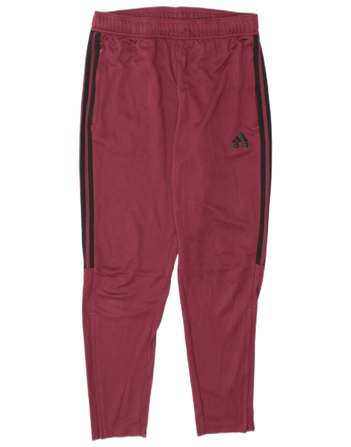 Pantaloni de trening Adidas pentru bărbați, poliester mediu burgundă