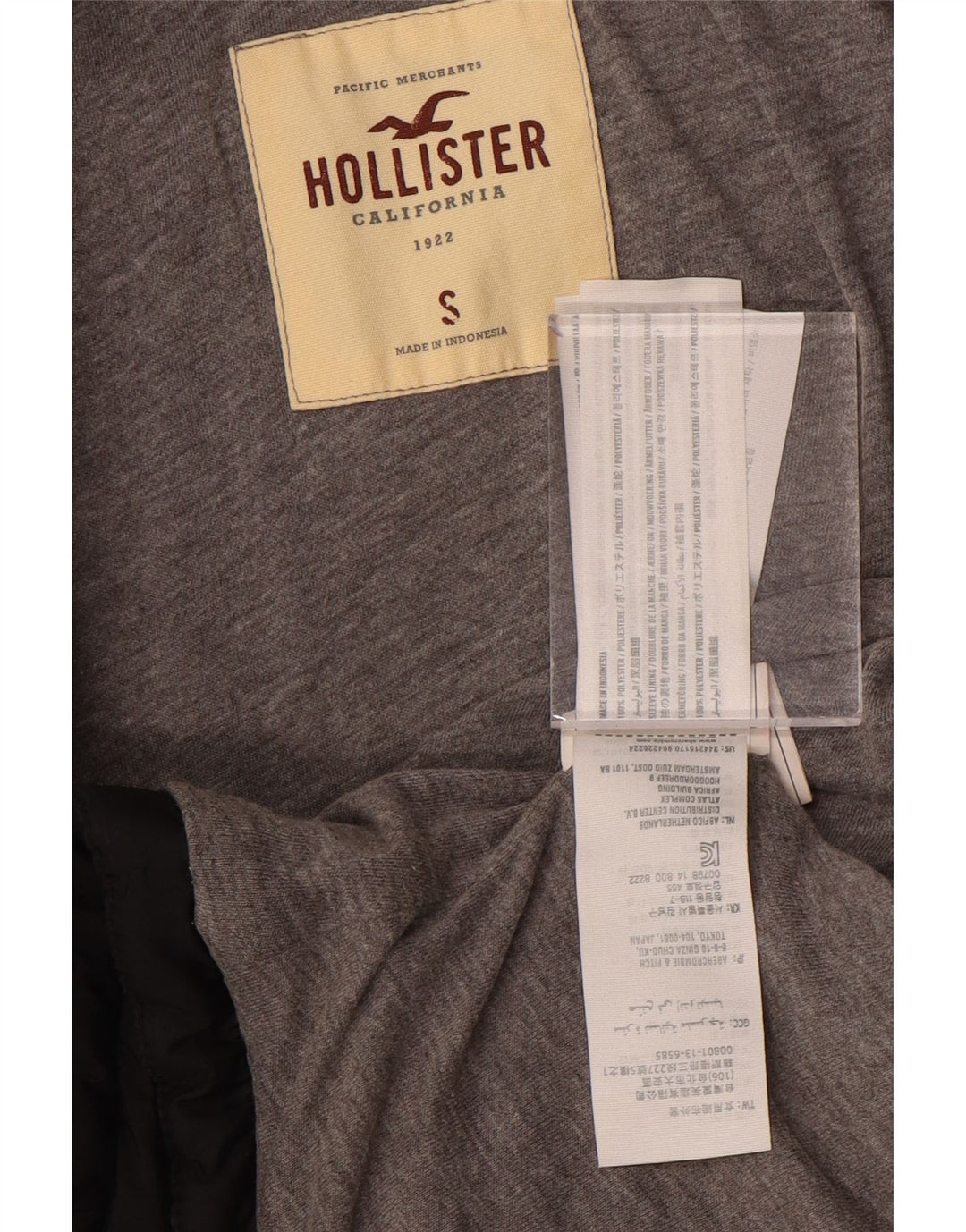 Jachetă căptușită cu glugă pentru femei Hollister UK 10 Small Black Colorblock