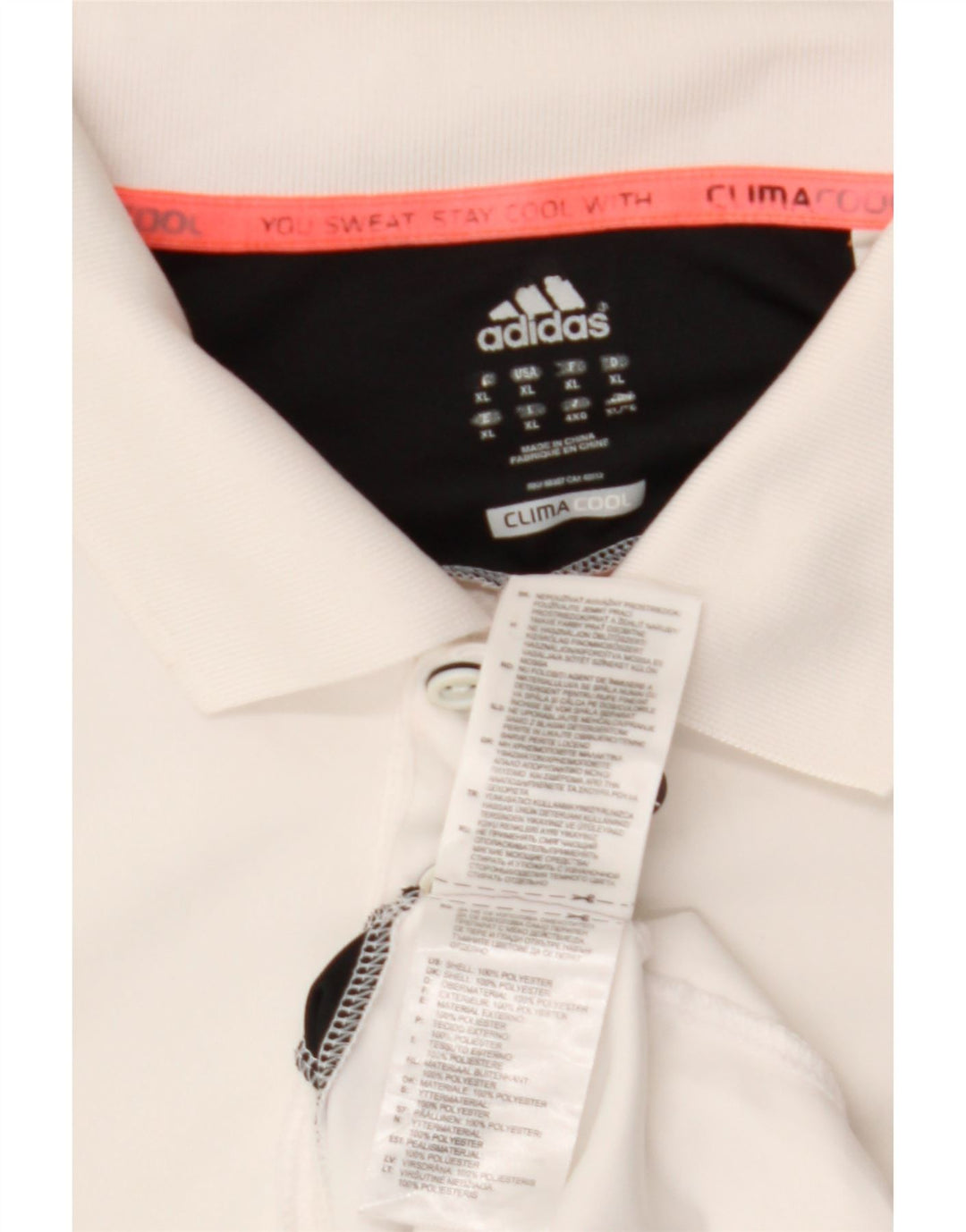 Tricou polo ADIDAS Climacool pentru bărbați XL, alb, poliester color bloc