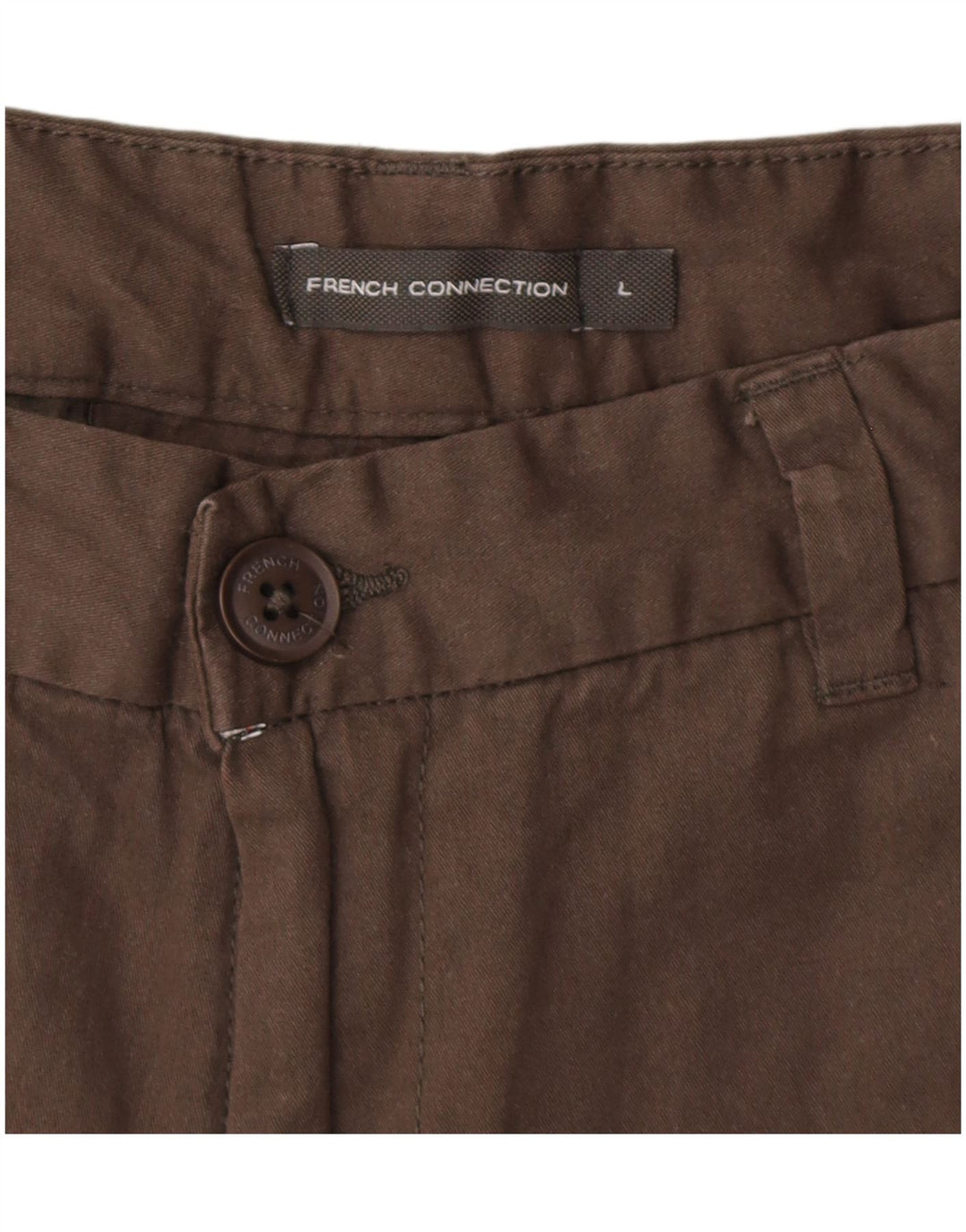 FRENCH CONNECTION Pantaloni scurți chino pentru bărbați, mari W34, bumbac maro