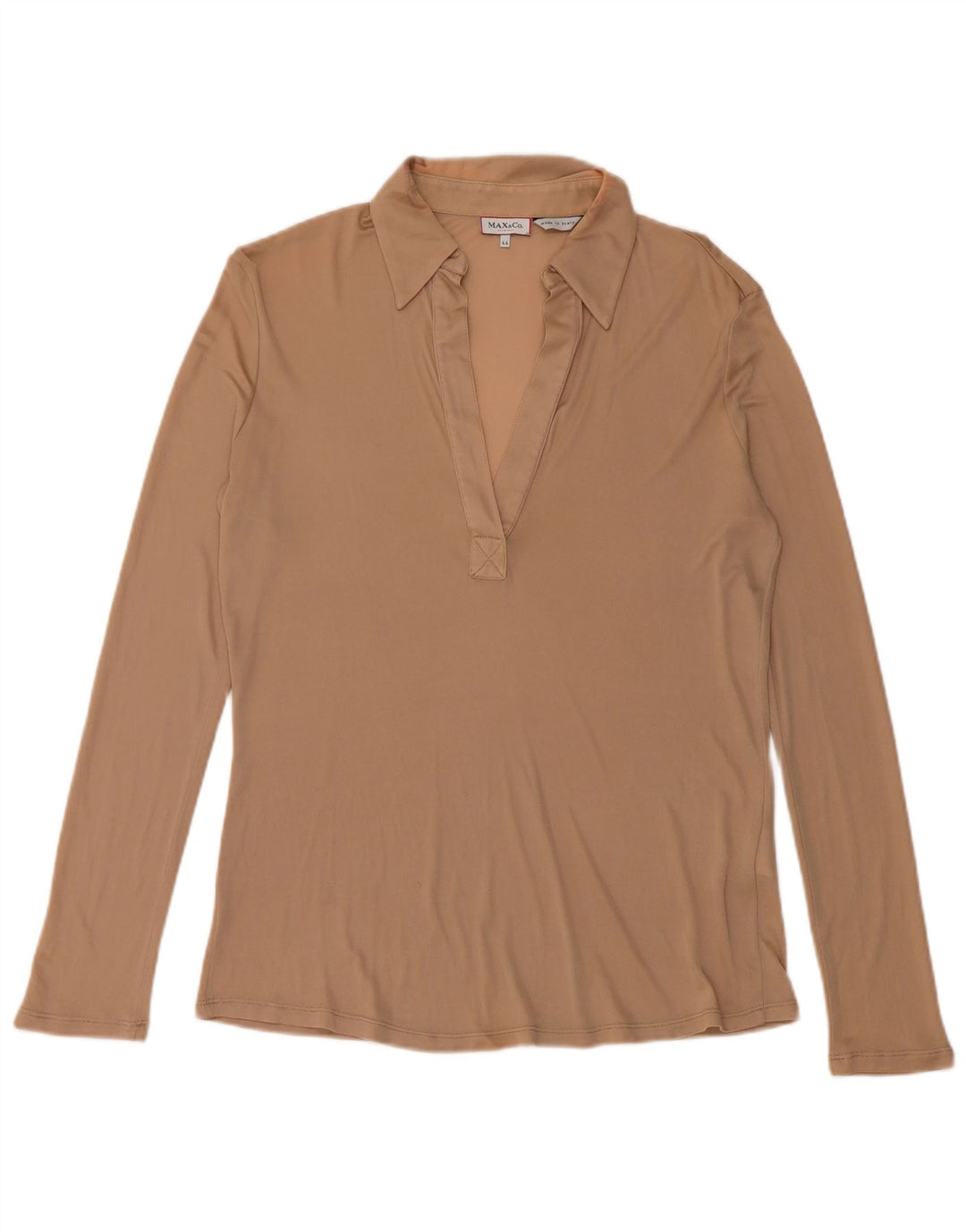 Tricou polo cu mânecă lungă pentru femei Max & Co. UK 12 Bej mediu